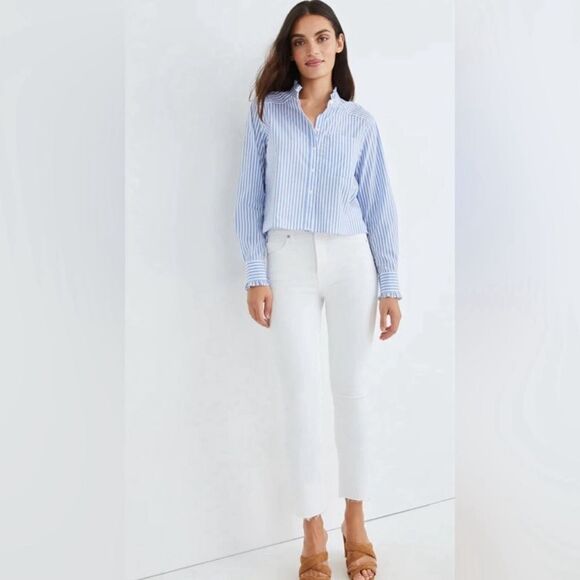 Veronica Beard Denim - Veronica Beard Carly Kick-Flare High Rise Jeans White- Size 31 (12)